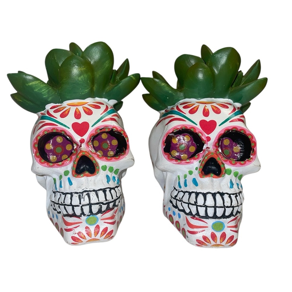Colorful Sugar Skull day of the dead tabletop decor